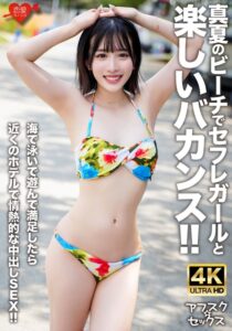 【アフスク☆セックス】真夏のビーチでセフレガールと楽しいバカンス!!海で泳いで遊んで満足したら近くのホテルで情熱的な中出しSEX!!